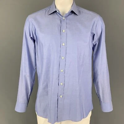 ETRO Size 42 Blue Cotton Button Down Long Sleeve Shirt - Image 1 of 4