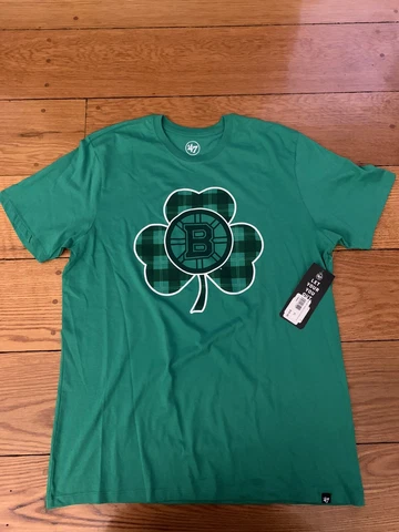 nwt Boston Bruins 47 brand  ST. Patricks Day Tshirt patrice Bergeron mens xl Cover