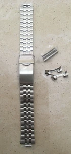 Stainless Steel Watch Strap 20mm Safety Catch Buckle CC222 Wristwatch Bracelet - Picture 1 of 5