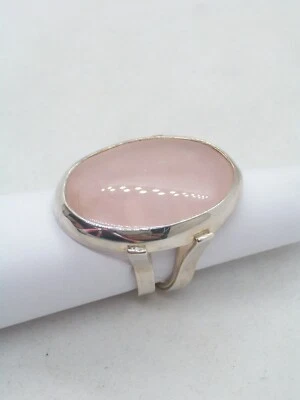 ANELLO in ARGENTO 925 con QUARZO ROSA naturale - pietra dura - pietre dure - - Immagine 1 di 4