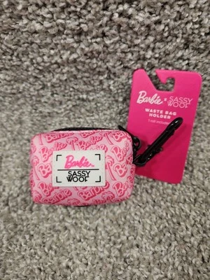 Barbie Waste Bag Holder Sassy Woof Dog Accessory Pink & Black clip Bags Included - Image 1 of 4