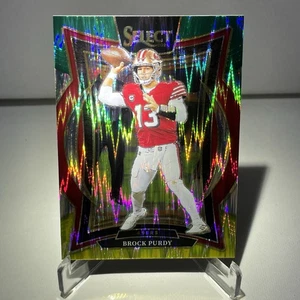2024 Panini Select Football Brock Purdy Green & Yellow Shock Prizm Concourse #37 - Picture 1 of 2