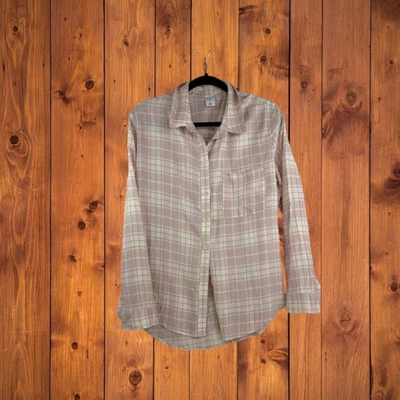 Camisa Top Informal Melrose and Market Talla M Abotonada Manga Larga Rosa a Cuadros Foto 1 de 4