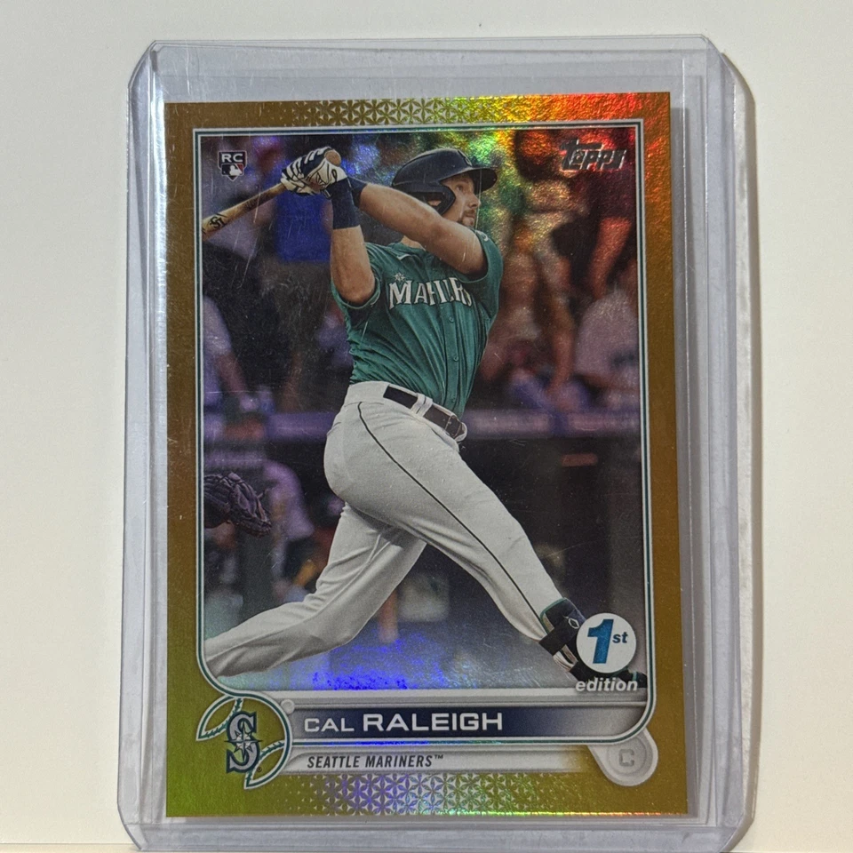 Cal Raleigh 2022 Topps GOLD FOIL FIRST EDITION ROOKIE Mariners! SWEET - Image 1 of 2