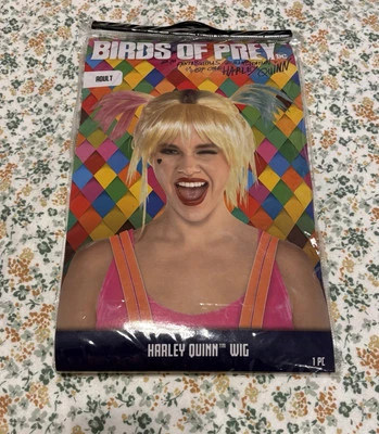 Peluca para adultos Harley Quinn Birds of Prey - Disfraz de disfraces de DC Peluca rubia suicida Foto 1 de 2