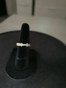 Tiffany & Co. Somerset Mesh Narrow Band Ring Sterling Silver Diamond 5.75 - Picture 1 of 3