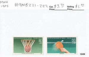 Germany / West Berlin #9NB221-222 "Surtax for German Sports Foundation" MNH 1985 - Bild 1 von 1