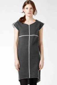 LACOSTE Pierre/Argent Lurex Sweatshirt Dress Sleeveless Dark Gray 6 - Picture 1 of 9