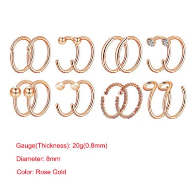 32 PIEZAS Anillo Aro Nariz Acero Quirúrgico 20G Tornillo Tachuelas Cartílago Pendientes Piercing Foto 1 de 4