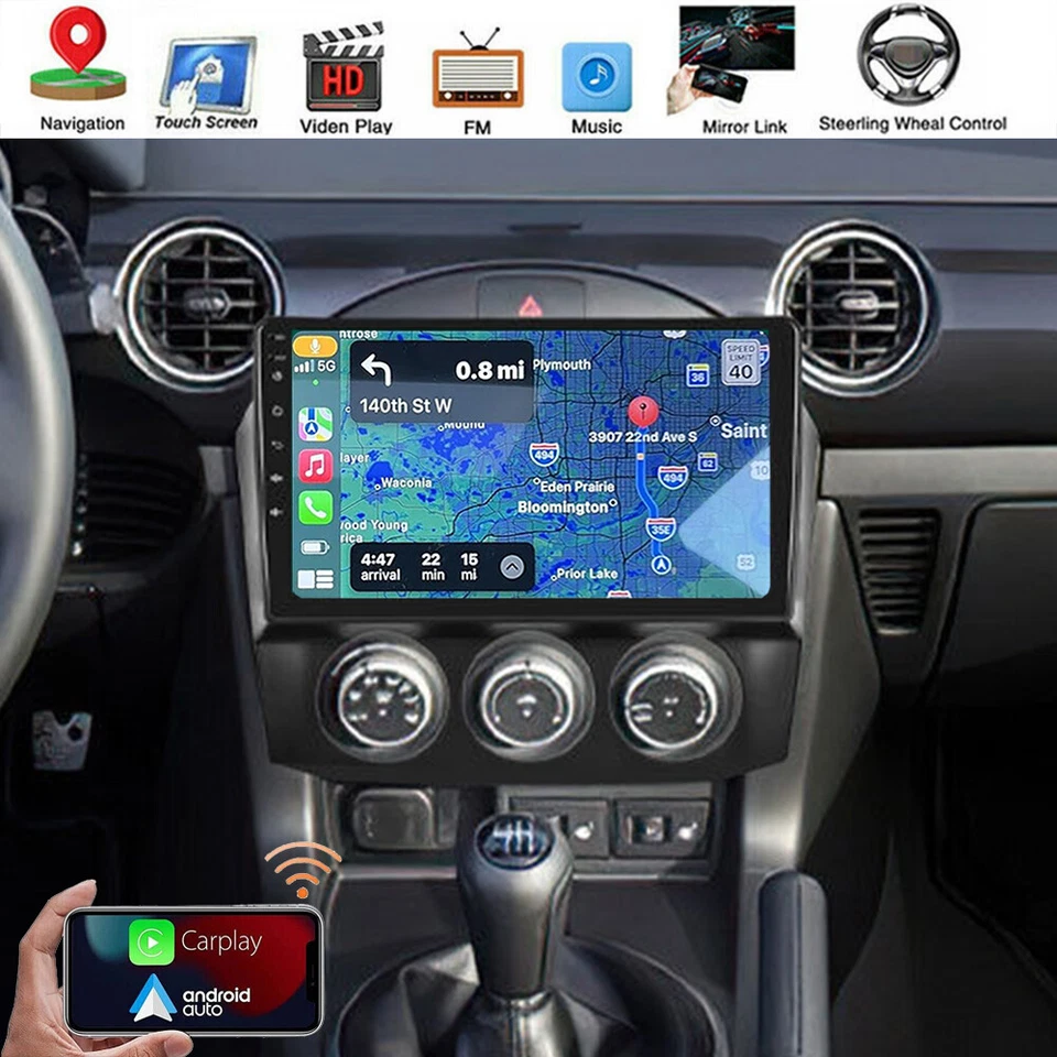 For 2006-2015 Mazda MX-5 Apple Carplay Radio Android 13 GPS NAVI WIFI W/Camera - Изображение 1 из 4