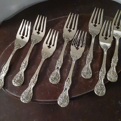 Красивые позолоченные вилки для салата FB Rogers цвета Golden French Rose 8 штук - Изображение 1 из 4