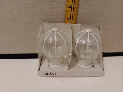 IKEA BLAST WHITE Par Vidrio Globo Cortina Barra Acabados Extremos Tapas 303.331.87 NUEVO Foto 1 de 3