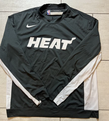 Nike NBA Miami Heat Player Issued Warm Up Long Sleeve Shirt  Gray Size Medium M Cover