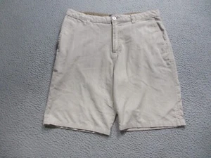 Oneill Shorts Mens 34 Beige Tan Chino Khaki Striped Y2K Skater Surf Stretch - Picture 1 of 11