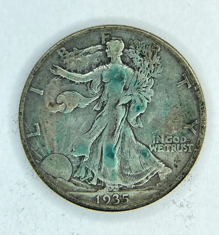 1935 D Walking Liberty Half Dollar AU Toned Cover