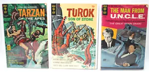 3 Stck. Gold Key Comic Magazin Lot Mann von U.N.C.L.E. Tarzan von den Affen Turok Sohn - Bild 1 von 15