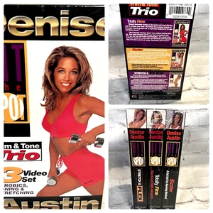 Denise Austin Hit The Spot Trim & Tone 3 VHS Aerobic Tonning & Stretching NIP - Bild 1 von 4