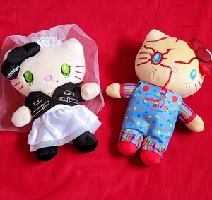 ❤️ Hello Kitty Chucky & Tiffany Bride Plush Set, Halloween Dolls Plushies - Picture 1 of 6