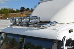 Roof Bar + LEDs + Spot Lights For Mitsubishi Sterling 360 Truck Front Stainless - Picture 1 of 12