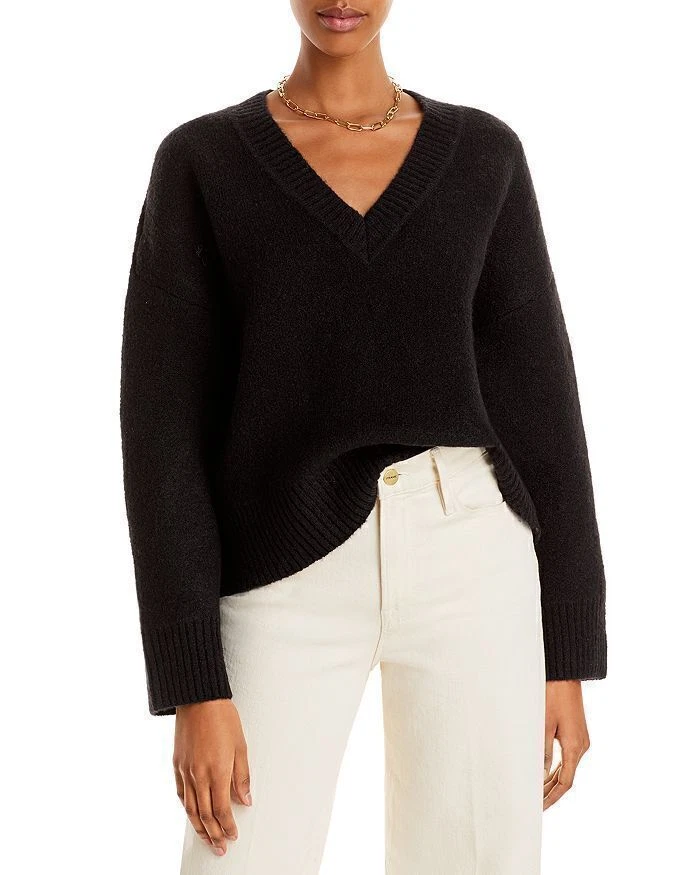 AQUA 毛衣黑色针织女式 XS 码全新全新带标签 BL7 — 第 1/1 张图片