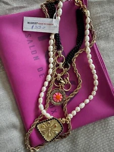 Original TOVA 3 Layers Collar, SWAROVSKI Stones And Gold Plated! New - Picture 1 of 5