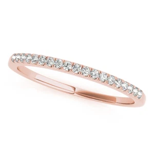 0.10 Ct Women's Diamond Wedding Eternity Band Ring in 10K Rose,Yellow,White Gold - Picture 1 of 9