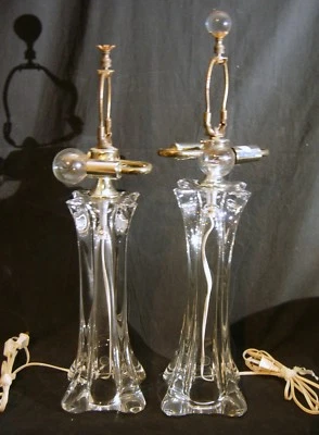 Pr. Lámparas de Cristal Francesas MCM Firmadas Fabrique Hechas en Francia Hollywood Regency Foto 1 de 4