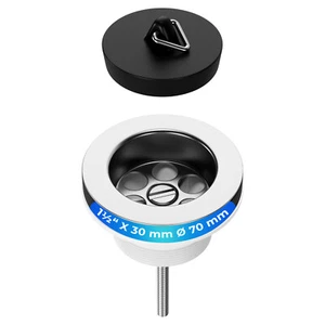 Ablaufventil Stopfenventil 1 1/2 x 30 Ø 70 mm für Spüle mit Dreikantbügel - Bild 1 von 7