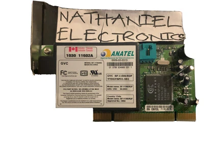 GVC SF-1156I/R2F FAX MODEM CARD P/N 08F217 IC/0 CN-08F217-64611-29F-6RZF - USED - Image 1 of 3