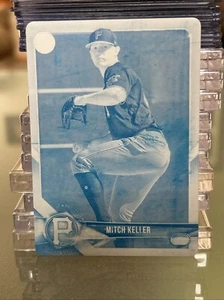 2018 Topps Bowman Draft Printing Plate Cyan Mitch Keller 1/1 Pirates - Picture 1 of 2