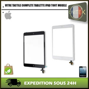 VITRE ECRAN TACTILE COMPLETE POUR IPAD MINI 1 (A1432/ A1454 /A1455) NOIR BLANC - Afbeelding 1 van 5