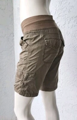 Y2K Unionbay BERMUDA Cargo Shorts 100% Cotton Pullon Stretch Drawstring SIZE 0 - Image 1 of 4