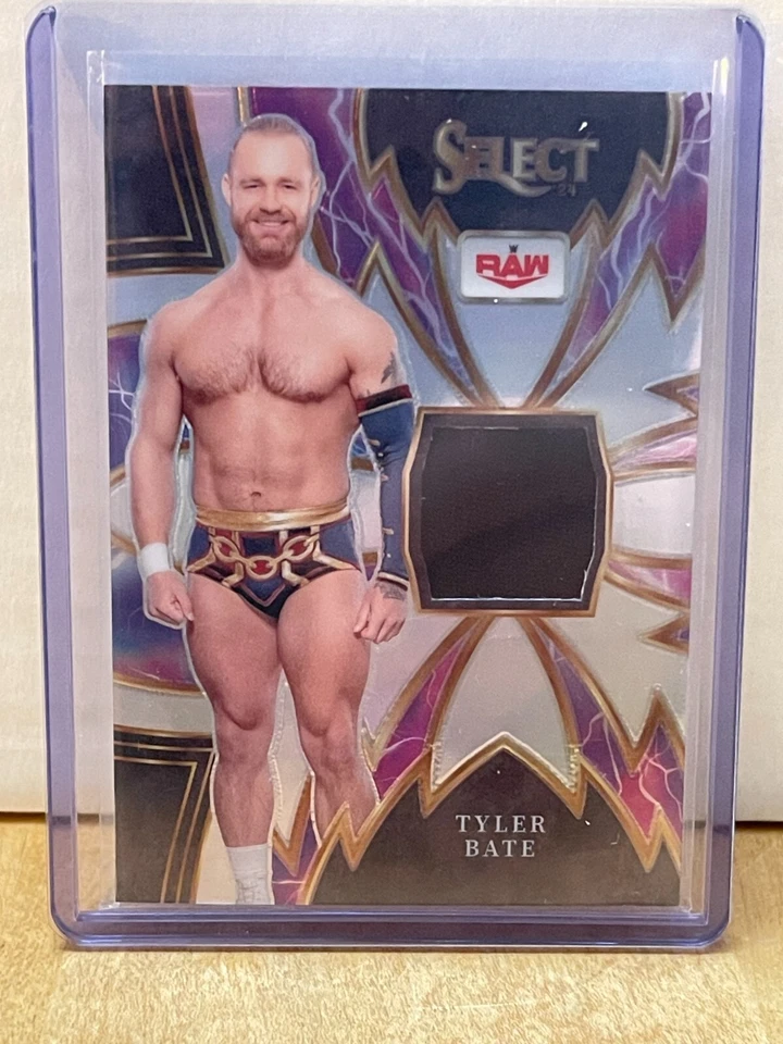 2024 Select WWE Tyler Bate #SP-TBT Sparks Silver Prizm Relic Patch - Image 1 of 2