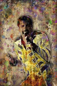 FREDDIE MERCURY Of QUEEN 12x18in Poster Queen Tribute Freddie Art Shipping US - Picture 1 of 3