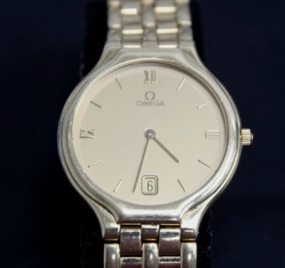 Vintage Omega De Ville Solid 18K Gold Watch Champagne Dial w/ Date - Image 1 of 4