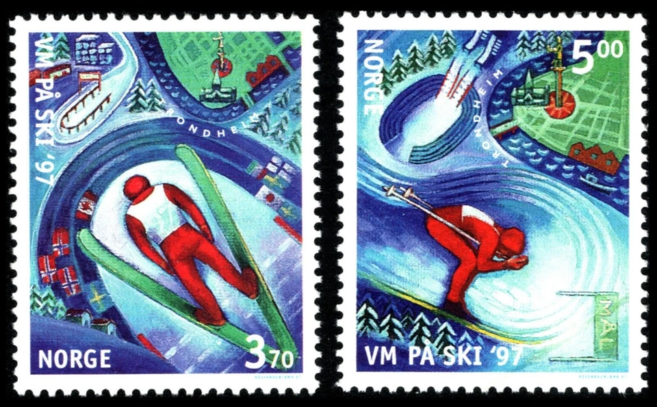 NORWAY Sc. 1153-4 Nordic Skiing 1997 MNH  - Image 1 of 1