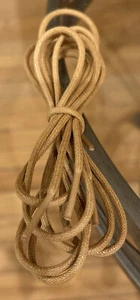 Unisex Camel Tan Colored Waxed Round Cord String Dress Shoe Laces New 46” - Picture 1 of 2