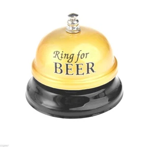 Ring For Beer Gold Reception Bell Desk Counter Ringer Style Service Bells - Picture 1 of 1