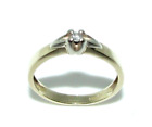 Ladies/womens 14ct yellow gold ring set with a solitaire diamond, UK size J 1/2