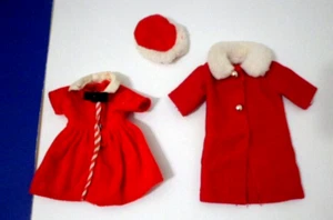 RED DRESS & COAT HAT CLONE SANDY SKIPPER CORKY GWEN KITTY  doll clothes 9" - Picture 1 of 2