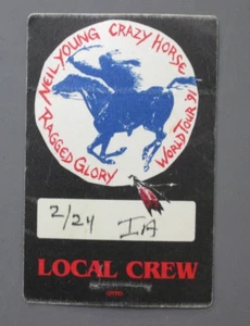 Neil Young Satintuch Backstage Pass Ragged Glory World Tour '91 VON CREW GEBRAUCHT! - Bild 1 von 1