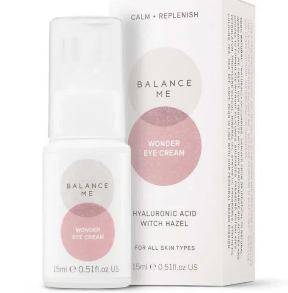 BALANCE ME  Wonder Eye Cream Hyaluronic Acid Witch Hazel 0.51 oz 15mL New In Box - Image 1 of 4