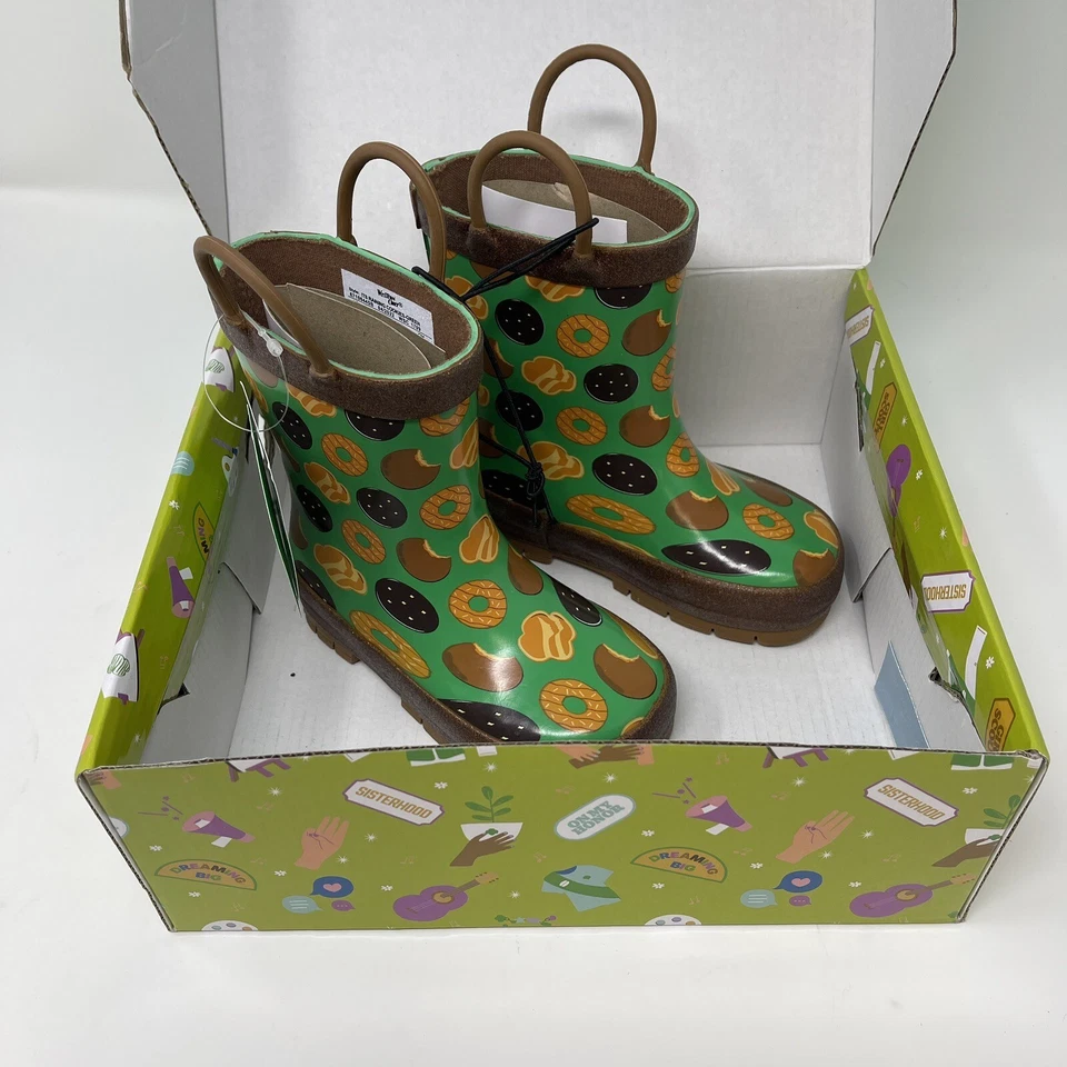 Botas de lluvia para niños talla 7 "It's Raining Cookies" niña Scout Western Chief nuevas con etiquetas Foto 1 de 1