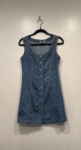 Vintage Gap 90er Jeanskleid Damen Größe 6 Knopfleiste ärmellos Retro Country - Bild 1 von 9