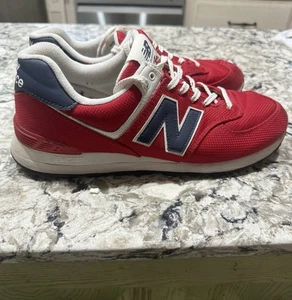 New Balance 574 Men's Sz 11.5 Running Shoes Red Pique Polo Pack - Picture 1 of 10
