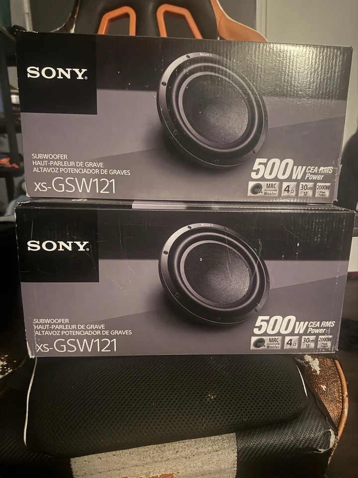 Sony XS-GSW121D 12 «4 Ом 520 Вт CEA RMS питания сабвуферы, упаковка из 2 - Изображение 1 из 1