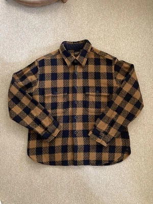 TENDERLOIN BUFFALO Jacket Brown Black Block Check Wool Men's Size L Used - Image 1 of 3