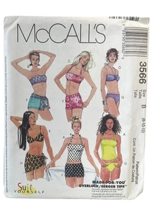 McCall's 3566 Misses Two-Piece Bathing Suit Cover-Up Skirt Size 8-12 - Picture 1 of 2