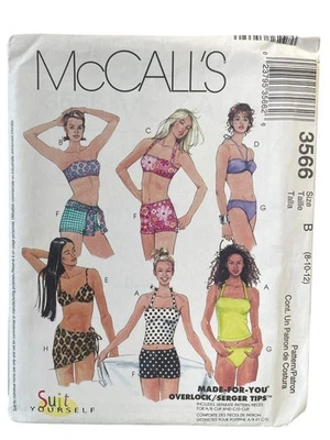 McCall's 3566 Misses Two-Piece Bathing Suit Cover-Up Skirt Size 8-12 - Image 1 of 2