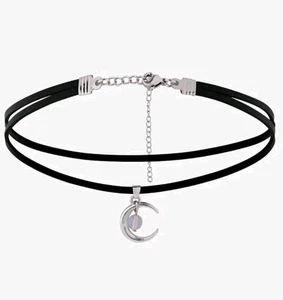 Choker Necklace, Gothic, Moon Pendant, Collar ☀ - Picture 1 of 6
